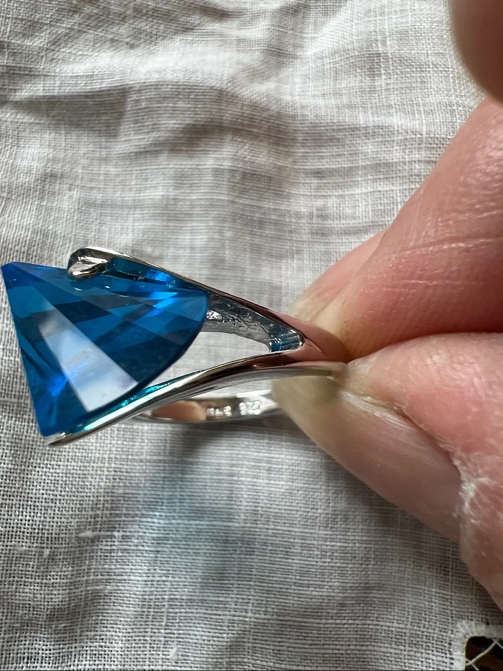 Charles Winston CWE Sterling Silver abstract ring size 6